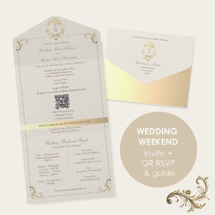 Invitación Todo En Uno Guía de fin de semana de boda QR