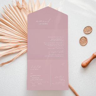 Invitación Todo En Uno Guión caprichoso   Sello y envío de Rosas turbios