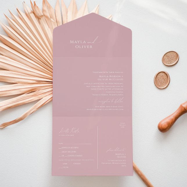 Invitación Todo En Uno Guión caprichoso | Sello y envío de Rosas turbios (Subido por el creador)