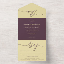 Invitación Todo En Uno guión de boda de higo de medianoche que hacemos to