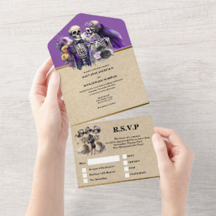 Invitación Todo En Uno Hasta que la muerte haga parte de la moda del novi