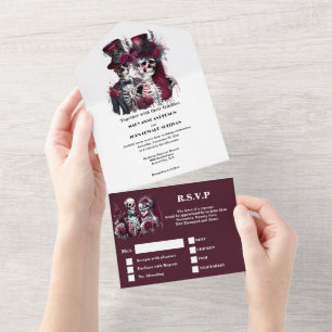 Invitación Todo En Uno Hasta que la muerte nos separe la moda de la parej