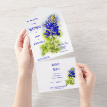 Hermosa floral de Bluebonnet, Boda moderno