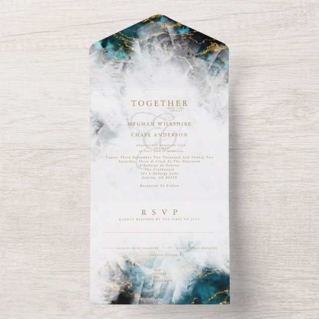 Invitación Todo En Uno Hermoso Apatite Crystal Geode (Interior)