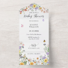 Invitación Todo En Uno Hermoso jardín de mariposas