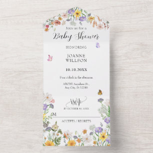 Invitación Todo En Uno Hermoso jardín de mariposas