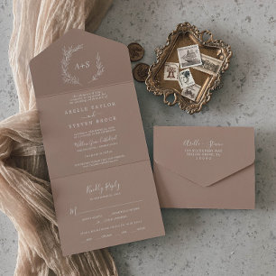 Invitación Todo En Uno Hoja mínima   Boda neutral