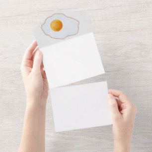 Invitación Todo En Uno Huevo Frito Acuarela Estética Arte Minimalista Pri