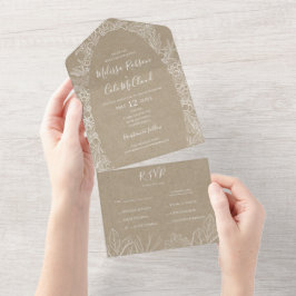 Invitación Todo En Uno Invierno ruso | Sello Kraft Y Envío