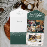 Invitación Todo En Uno Invierno Rústico Snowy | COLLAGE DE FOTOS NAVIDADE<br><div class="desc">Envíe a su familia y amigos una tarjeta de vacaciones única de estilo collage con sus fotos familiares favoritas. Simplemente agregue sus detalles sobre esta plantilla fácil de usar para convertirla en una tarjeta de Navidad única. Añada la redacción de su personalizado a este diseño utilizando los cuadros "Editar esta...</div>