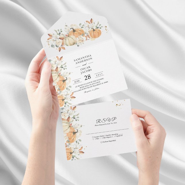 Invitación Todo En Uno "Invitación de boda todo en uno | Otoño ruso (Subido por el creador)