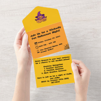 Invitación Todo En Uno Invitación de fiesta de Halloween en Spooktacular