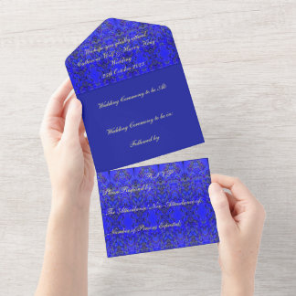 Invitación Todo En Uno Invitación en monograma de Boda Agincourt