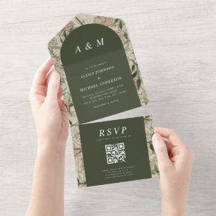 Invitación Todo En Uno Jardín Botánico Floral de la Naturaleza Vintage Ar