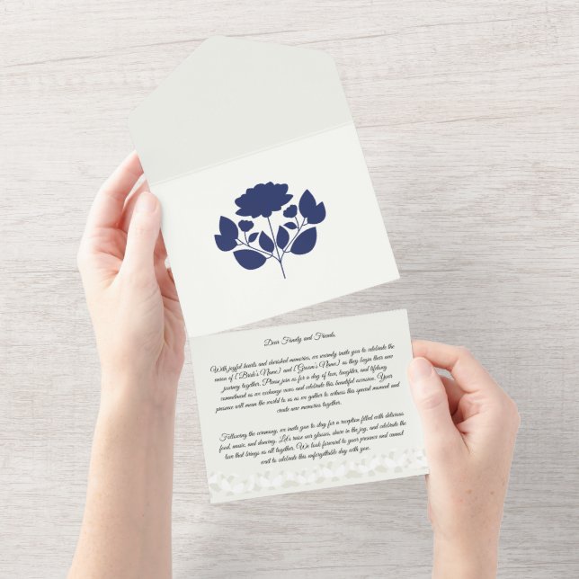 Invitación Todo En Uno Jasminum Sambac Elegant Floral (desgarro)