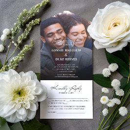 Invitación Todo En Uno Joyful Fun Photo Boda