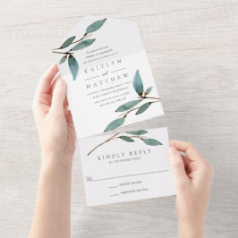 Invitación Todo En Uno La colección de Bodas de los Bliss botánicos