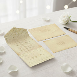Invitación Todo En Uno La colección de Bodas Glam Gold Confetti