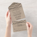 Invitación Todo En Uno La colección de Bodas Rustic Kraft Lights<br><div class="desc">Celebre con estilo con estas invitaciones de boda modernas y muy de moda con fácil desgarro de RSVP. Este diseño es fácil de personalizar con la redacción de su evento especial y sus invitados estarán encantados cuando reciban estas fabulosas invitaciones. Se pueden encontrar elementos bodas coincidentes en la colección.</div>
