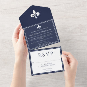 Invitación Todo En Uno La flota de la marina de Lis invitada en una boda