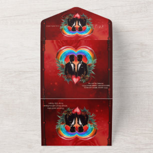 Invitación Todo En Uno La magia del momento: elegantes siluetas gays.