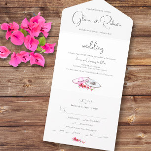 Invitación Todo En Uno La simple Boda mexicana Hacienda Boho Flores