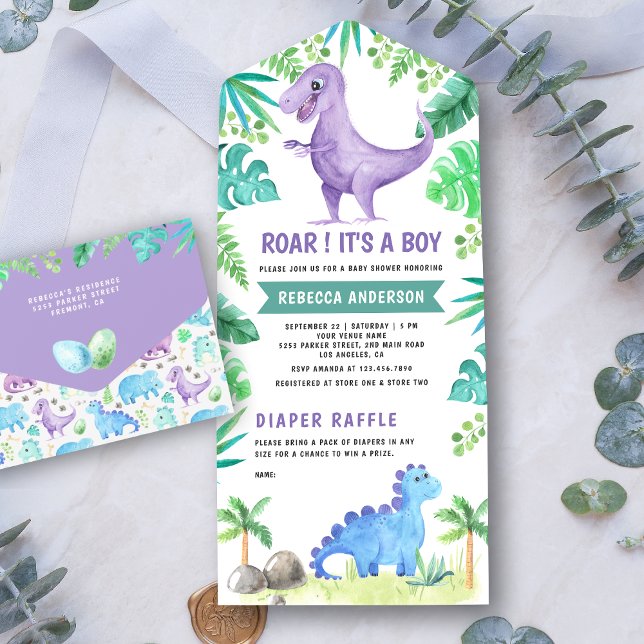 Invitación Todo En Uno La vegetación rústica cute el Baby Shower de los d (Subido por el creador)