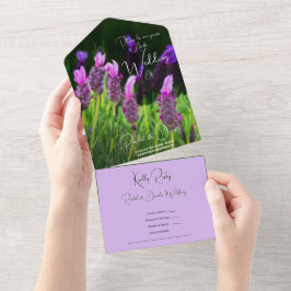 Invitación Todo En Uno Lavanda, amor y devoción, Boda