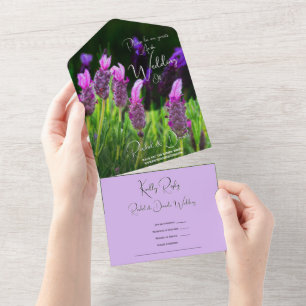 Invitación Todo En Uno Lavanda, amor y devoción, Boda
