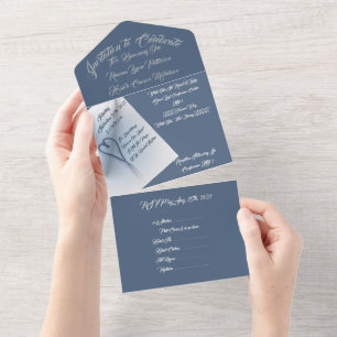 Invitación Todo En Uno LavishlyOn 2 Corazones 2 Páginas 1 Vida Juntos