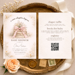 Invitación Todo en Uno Lazo Rosa Nuevo Capítulo Comienza Fies