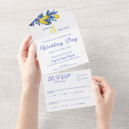 Invitación Todo En Uno Lemones mediterráneos-Boda