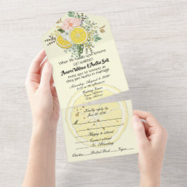 Invitación Todo En Uno Lemones y flores