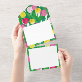 Invitación Todo En Uno Lovely tulipanes.