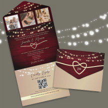Luces de Cadenas Doradas y Burgundy para Bodas