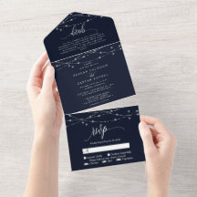 Luces de Cuerda Brillantes Elegante Boda Azul Mari