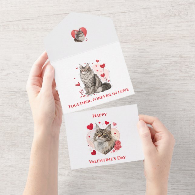 Invitación Todo En Uno Maine Coon Kittens En Venta Valentines 🐾 💖 (desgarro)