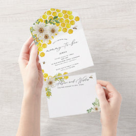 Invitación Todo En Uno Mamá para ser invitada de Baby Shower todo en uno