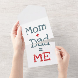 Invitación Todo En Uno Mamá y papá son yo