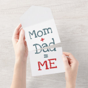 Invitación Todo En Uno Mamá y Papá soy yo