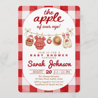 Invitación Todo en uno Manzana de Nuestro Ojo Baby Shower de