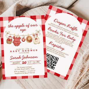 Invitación Todo en uno Manzana de Nuestro Ojo Baby Shower de 