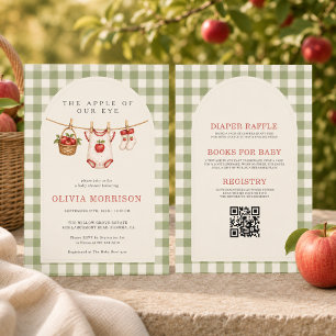 Invitación Todo en uno Manzana de Nuestros Ojos Ducha de Bebe