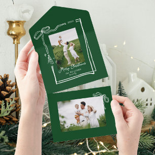 Invitación Todo En Uno Marco de foto de arco dibujado caprichoso