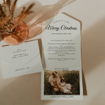 Invitación Todo En Uno Marfil Muy Feliz Carta De Navidad Lágrima De Foto<br><div class="desc">El diseño de esta carta navideña con mucho sabor a marfil. Todo en una sola invitación presenta un sofisticado fondo crema brillante con una mezcla de letras negras simples y caligrafía clásica emparejada con un estilo boho minimalista que logra un equilibrio perfecto entre sutileza moderna limpia y elegancia vintage. Este...</div>