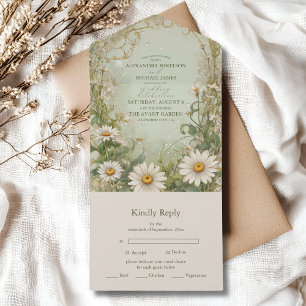 Invitación Todo En Uno Margarita Daisy Dusty Boda