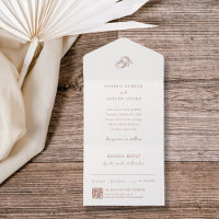 Marrón de herradura minimalista | Código QR boda