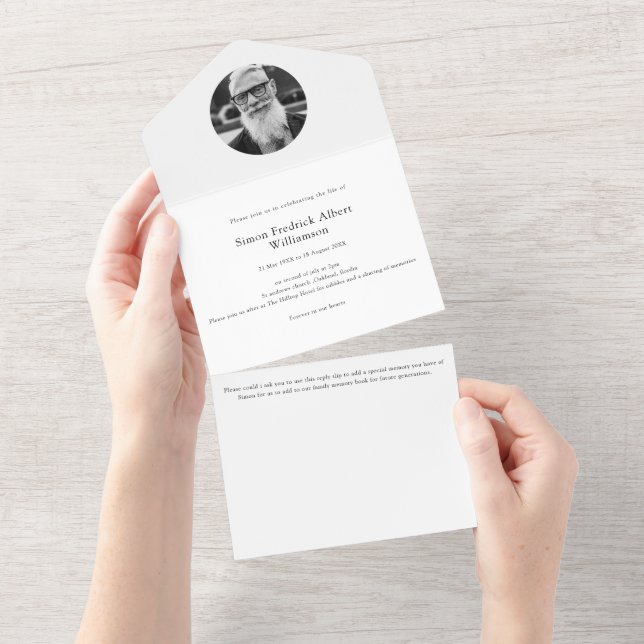 Invitación Todo En Uno Mínima celebración moderna y única de la vida (desgarro)