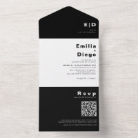 Minimalista elegante Boda formal de la caja negra
