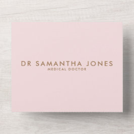 Invitación Todo En Uno Minimalista Moderno Profesional Rosa Doctor